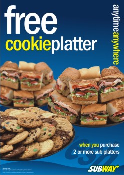 Free cookies with platter purchases